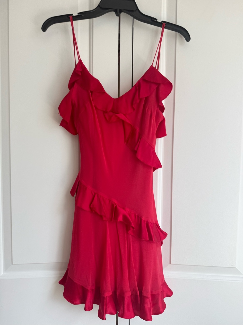 LoveShackFancy Red Ruffle Mini Dress - Picture 2 of 5